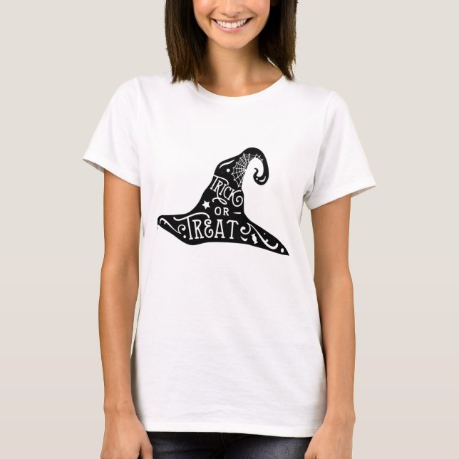 Bus eller godis Halloween T Shirt (Framsida)