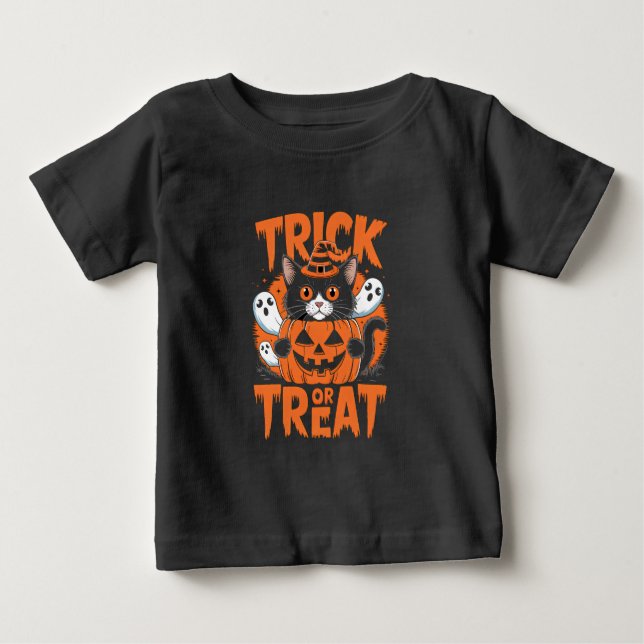 Bus eller godis Halloween T Shirt (Framsida)