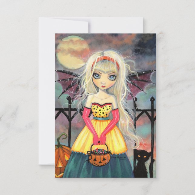 Bus eller godis Halloween-vykort Kort (Framsida)