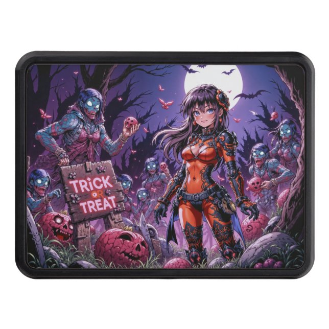 Bus eller godis Halloween Zombies Handing Brain Dragkroksskydd (Framsidan)