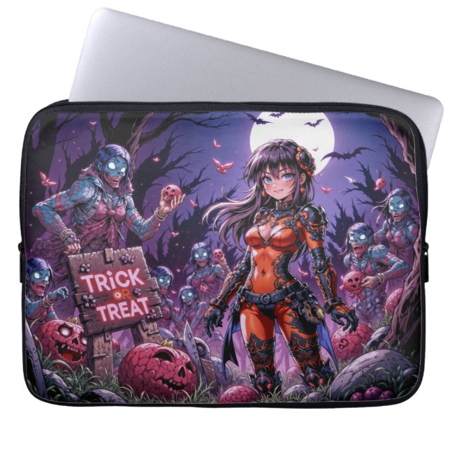 Bus eller godis Halloween Zombies Handing Brain Laptop Fodral (Framsidan)