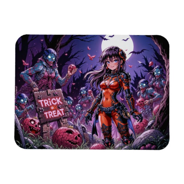 Bus eller godis Halloween Zombies Handing Brain Magnet (Horisontell)