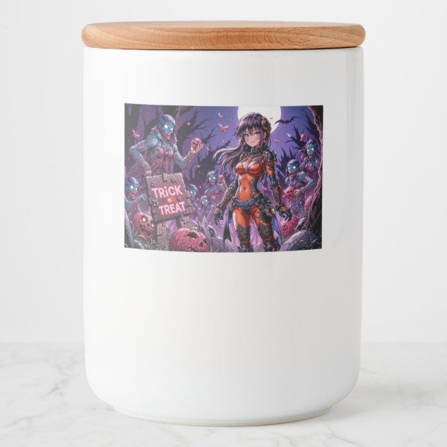 Bus eller godis Halloween Zombies Handing Brain Mat Etiketter (Framsida)