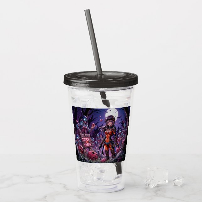 Bus eller godis Halloween Zombies Handing Brain Take Away Mugg (Framsida Ice)