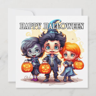 Bus eller godis Happy halloween För barn Kort