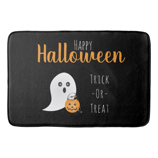 Bus eller godis Happy halloween Ghost Spooky Badrumsmatta (Framsidan)