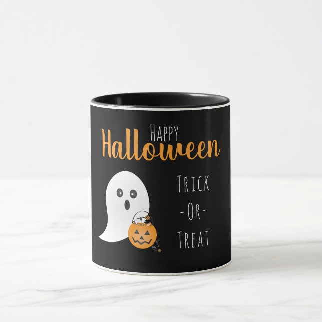 Bus eller godis Happy halloween Ghost Spooky Mugg (Center)