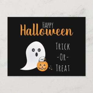 Bus eller godis Happy halloween Ghost Spooky Vykort