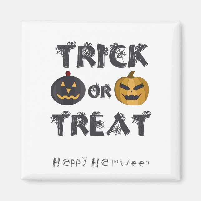 Bus eller godis Happy halloween Magnet (Framsidan)