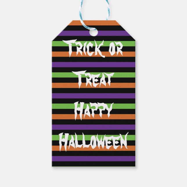Bus eller godis Happy halloween märkre Presentetikett (Framsidan)
