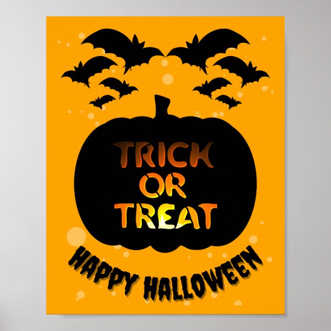 Bus eller godis Happy halloween Poster (Framsidan)