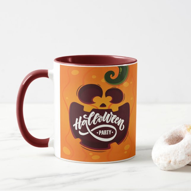 Bus eller godis Happy halloween Pumpkin party Mugg (Med munk)