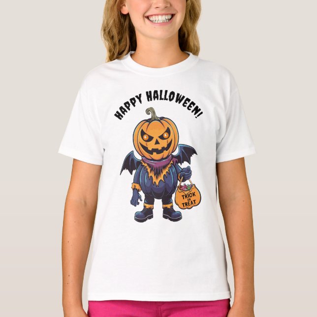 Bus eller godis | Happy halloween T Shirt (Framsida)