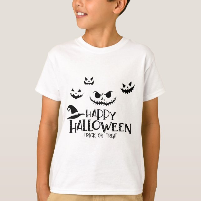 Bus eller godis Happy halloween T-Shirt (Framsida)