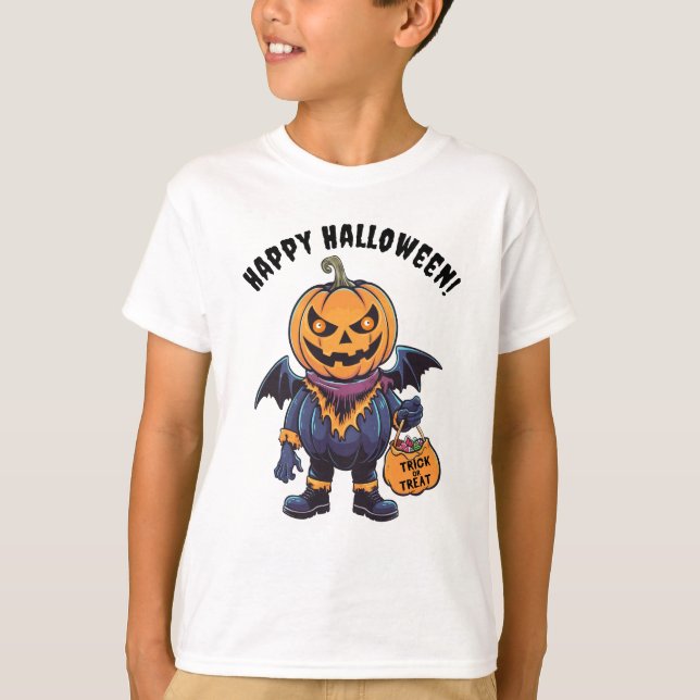 Bus eller godis | Happy halloween T Shirt (Framsida)
