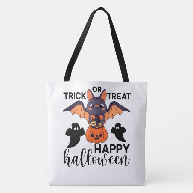 Bus eller godis Happy halloween Tygkasse (Framsida)
