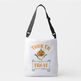 Bus eller godis hårben Halloween pumpkin ansikte Axelväska