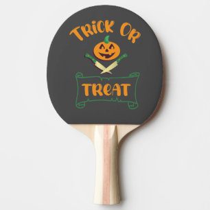 Bus eller godis hårben Halloween pumpkin ansikte Pingisracket