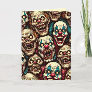 Bus eller godis Horrifying Clown Halloween Kort