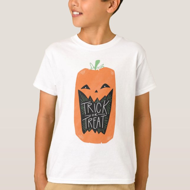 Bus eller godis Jack-O-Lantern T Shirt (Framsida)