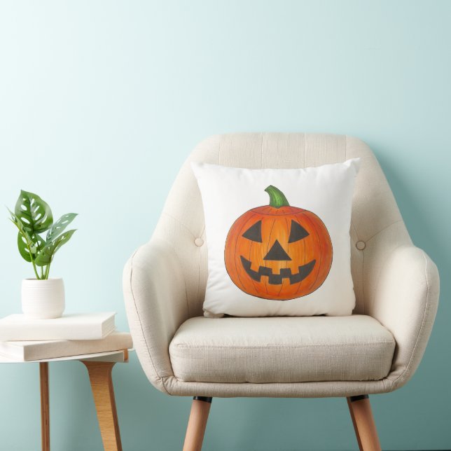 Bus eller godis Jack o'Lantern Halloween Pumpkin Kudde (Stol)