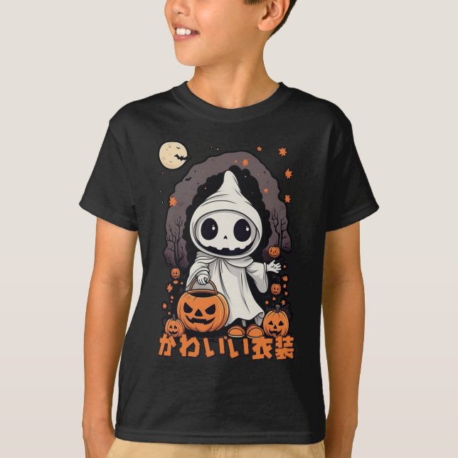 Bus eller godis - Kawaii Halloween Spooky Ghost T Shirt (Framsida)
