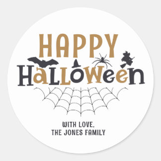 Bus eller godis, Kids Happy halloween Party Favor Runt Klistermärke