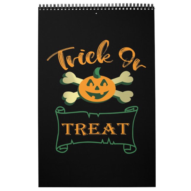 Bus eller godis korsben Halloween-pumpa Kalender (Omslag)