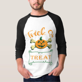 Bus eller godis korsben Halloween-pumpa T Shirt