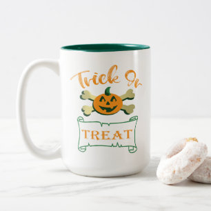 Bus eller godis korsben Halloween-pumpa Två-Tonad Mugg