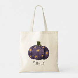 Bus eller godis Lila Pumpkin Halloween Tygkasse