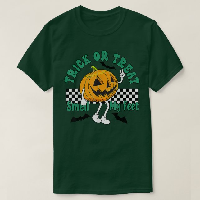 Bus eller godis luktar min Feet Say Funny Hallowee T Shirt (Design framsida)