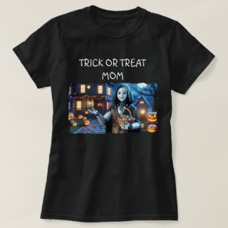 Bus eller godis Mamma AI Robot med Pumpkins & Bask T Shirt