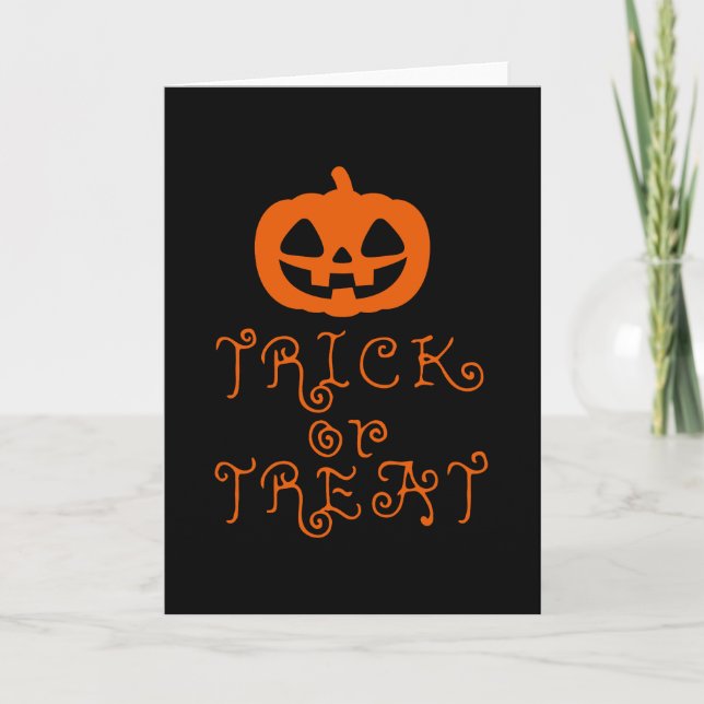 Bus eller godis med en Jack-o'-Lantern Kort (Framsida)