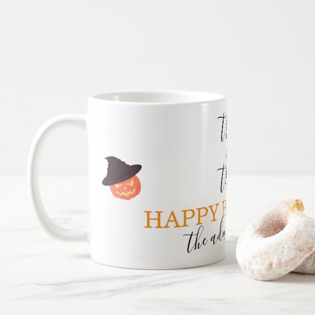 Bus eller godis Modern skript Halloween Kaffemugg (Med munk)