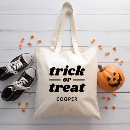 Bus eller godis Monogrammed Halloween Tygkasse