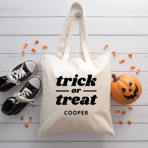 Bus eller godis Monogrammed Halloween Tygkasse