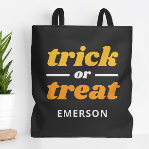 Bus eller godis Monogrammed Halloween Tygkasse