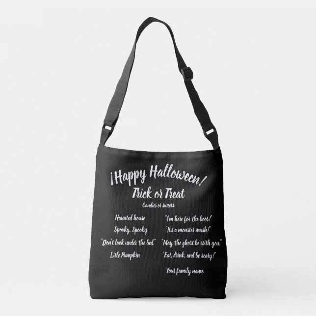 bus eller godis,namn,halloween,Pumpki-personlig Axelväska (Baksida)