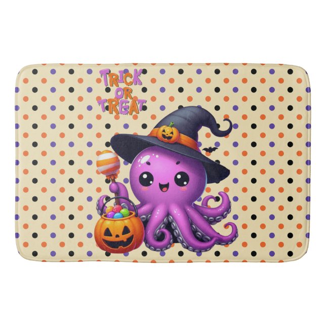 Bus eller godis Octopus Halloween Badrumsmatta (Framsidan)