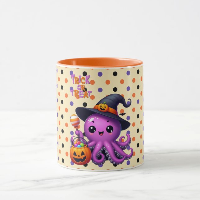 Bus eller godis Octopus Halloween Mugg (Center)