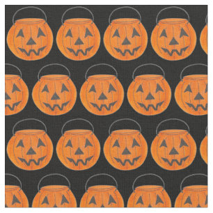 Bus eller godis Orange Halloween Pumpkin Buies Tyg