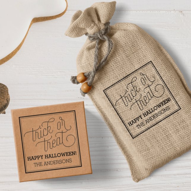 Bus eller godis Personlig Halloween Frimärke Självfärgande Stämpel (Skapare uppladdad)