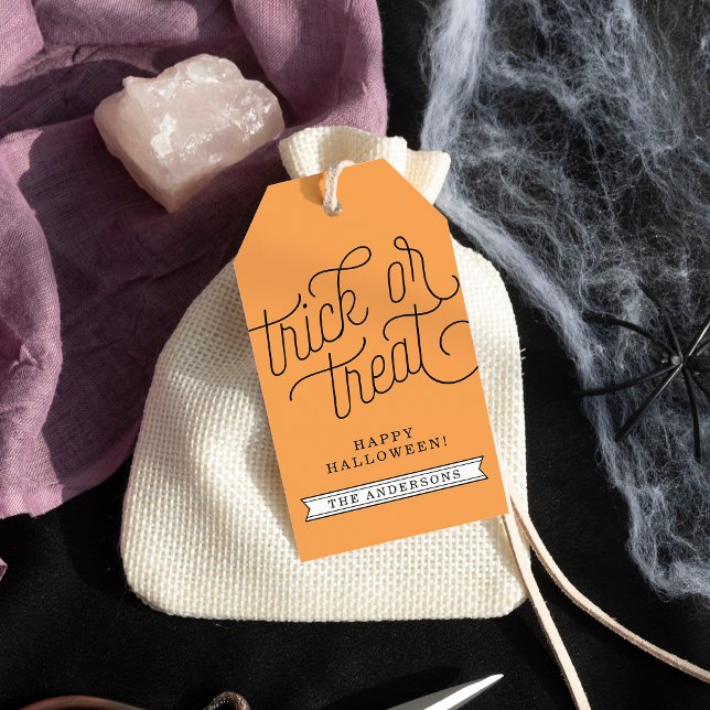 Bus eller godis Personlig Halloween Presentetikett (Skapare uppladdad)