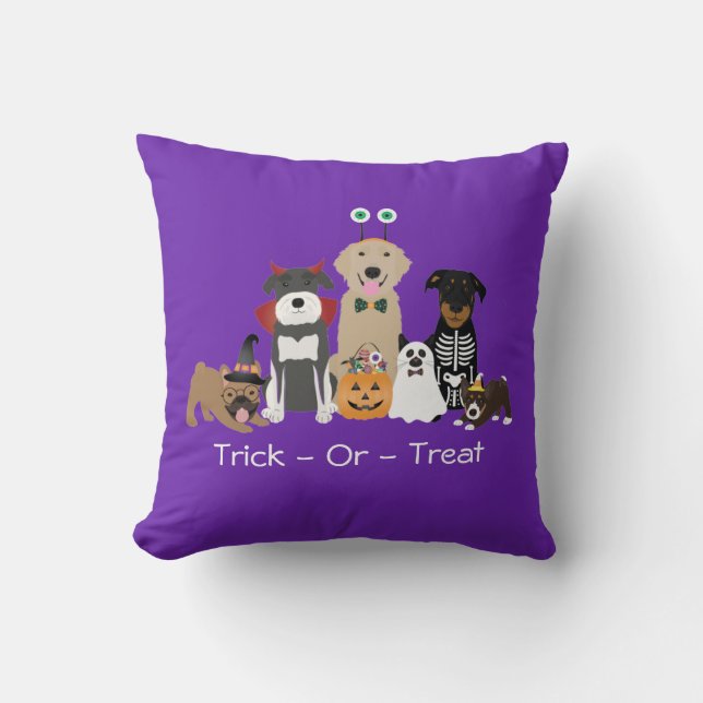 Bus eller godis Pets Halloween Costumes Keychain Kudde (Framsida)