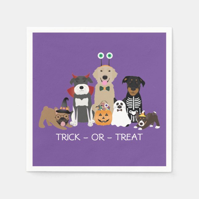 Bus eller godis Pets Halloween Costumes Pappersservett (Framsidan)