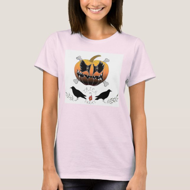 Bus eller godis Primitive Halloween Womens T-Shirt (Framsida)