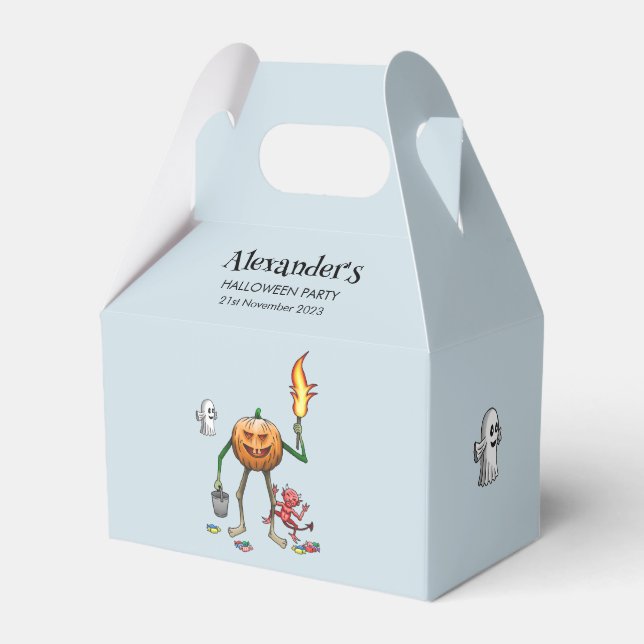 Bus eller godis-pumpa med vänner presentaskar (Framsidan Sidan)