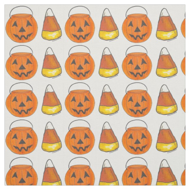Bus eller godis Pumpkin Candy corn Halloween fest Tyg (Provkarta)