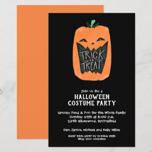 Bus eller godis Pumpkin Halloween-budgetinbjudan